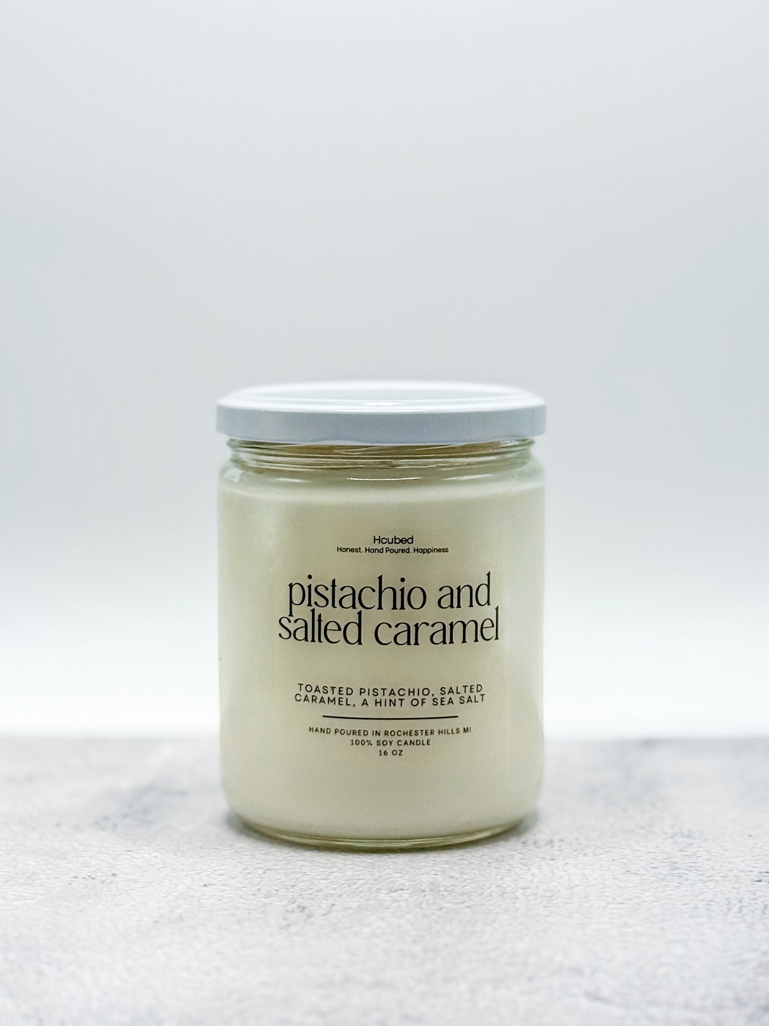 Pistachio & Salted Caramel - Hcubed Candles