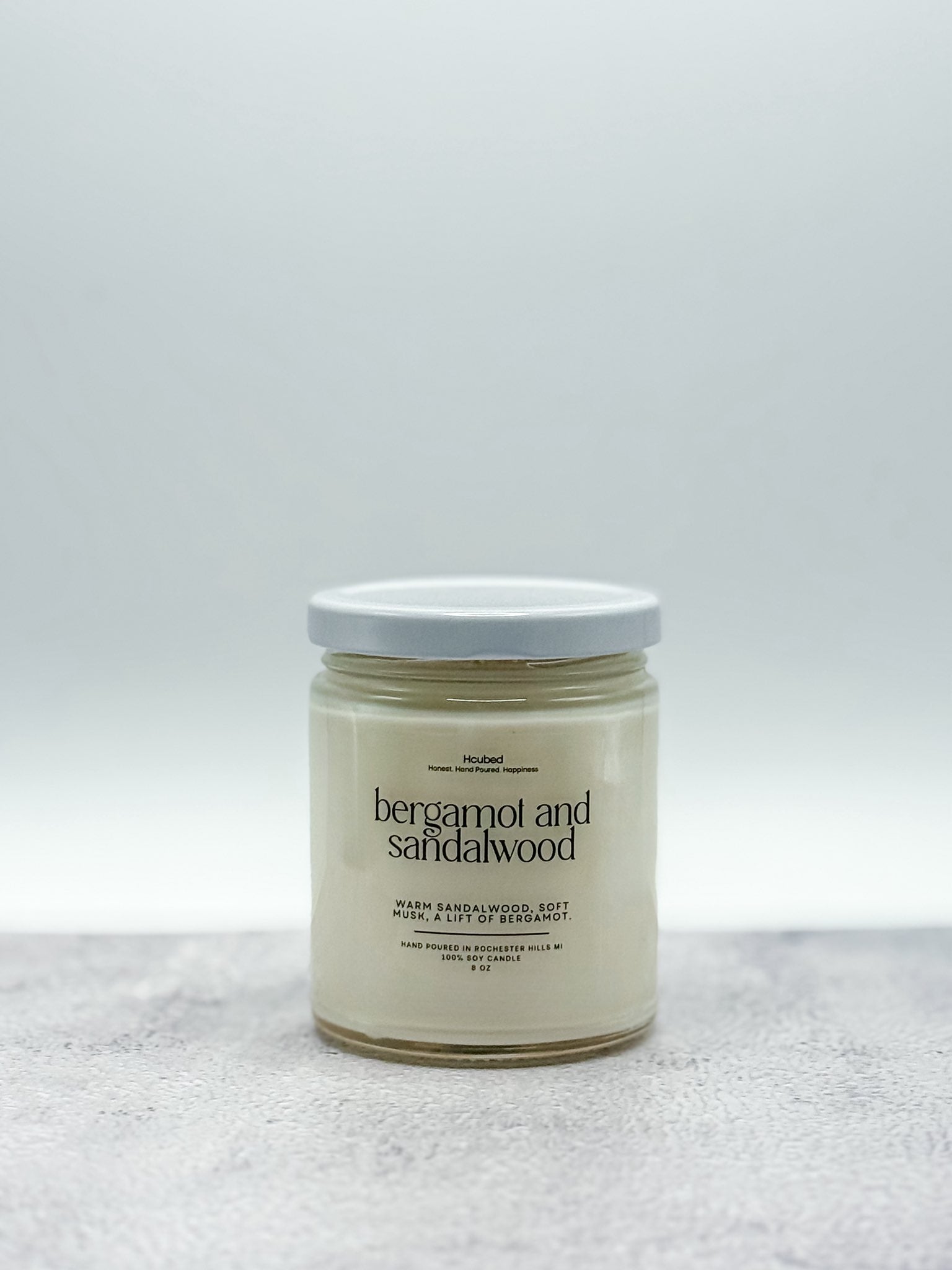 Bergamot and Sandalwood - Hcubed Candles