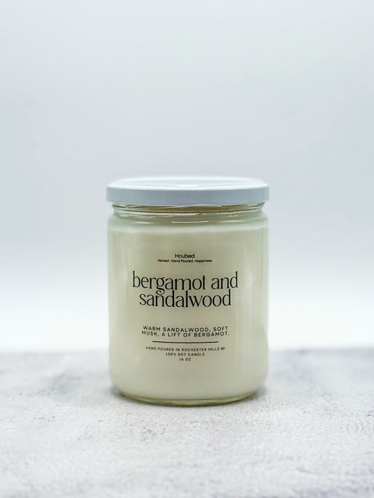Bergamot and Sandalwood - Hcubed Candles