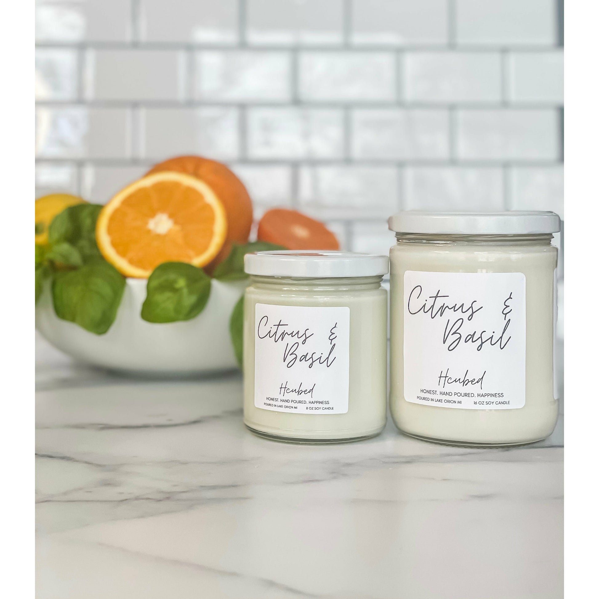 Citrus and Basil - Hcubed Candles