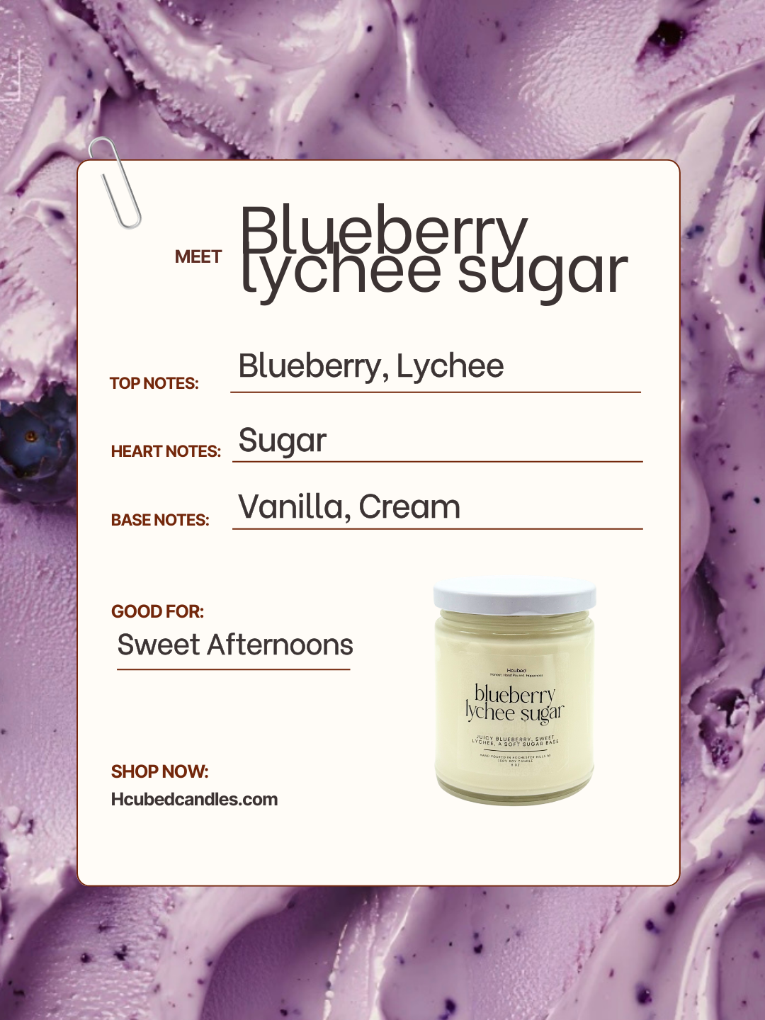 Blueberry Lychee Sugar - Hcubed Candles